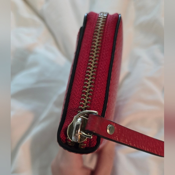 Kate Spade New York Red Leather Zip-Around Wallet - Picture 7 of 10